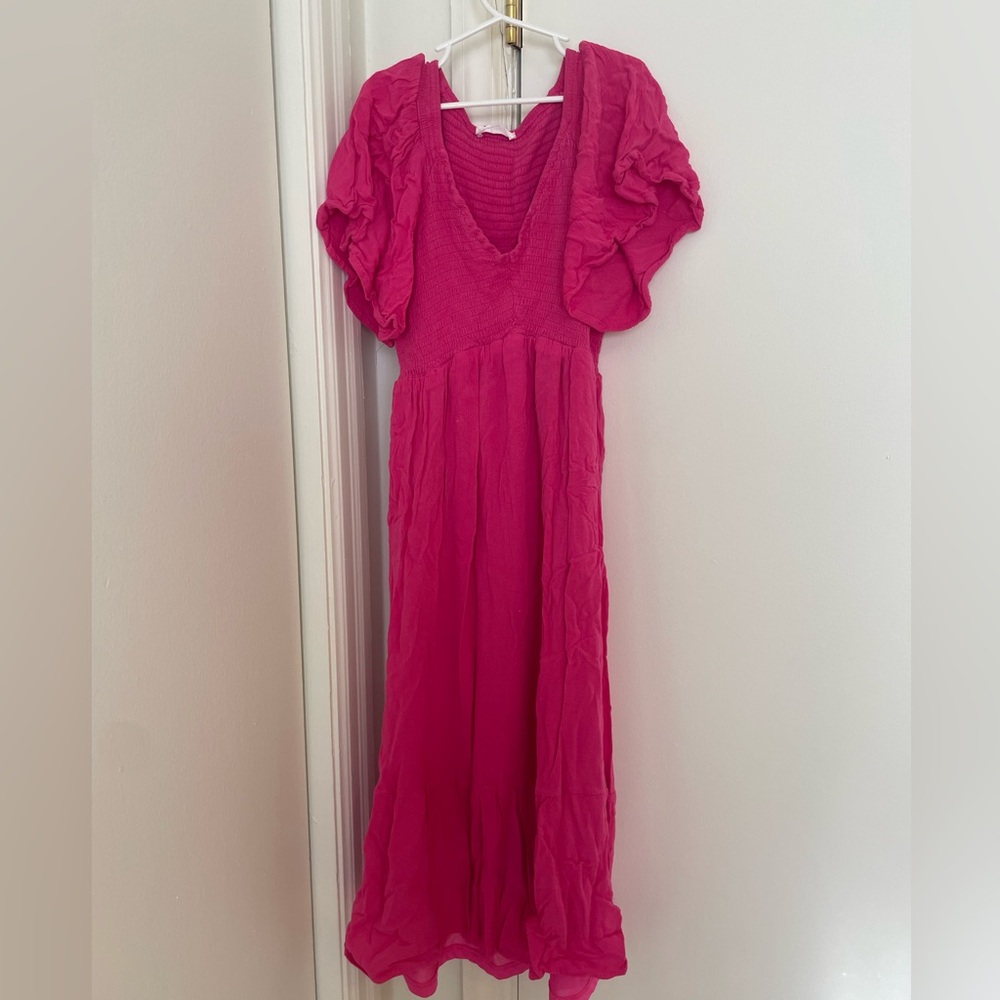 GUC Maternity/ Postpartum MIDI Length Pink Dress